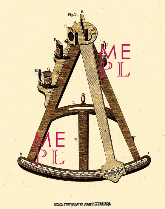 : Sextant, Navigational Instrument, 1791 : Sextant, Navigational Instrument, 1791