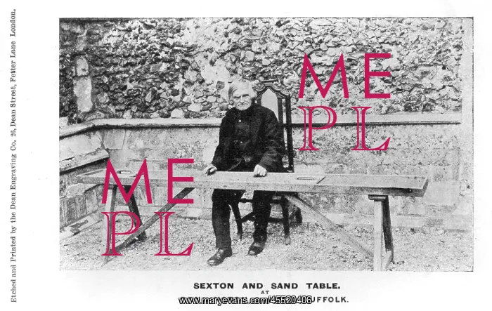 : The Sexton and Sand Table at Dennington Church : The Sexton and Sand Table at Dennington Church