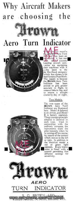 : S.G.Brown Aero Turn Indicator : S.G.Brown Aero Turn Indicator