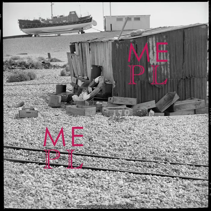 : A shack on the beach at Dungeness with the RNLI : A shack on the beach at Dungeness with the RNLI
