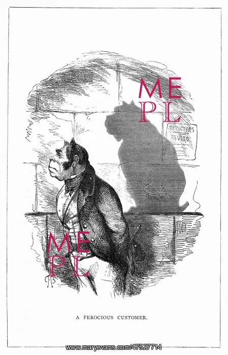 : Shadow drawing. C.H. Bennett, A Ferocious Customer : Shadow drawing. C.H. Bennett, A Ferocious Customer