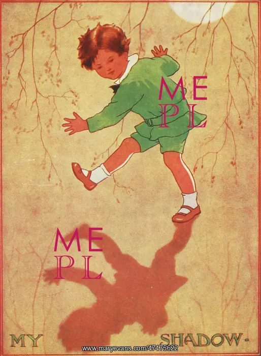 : My Shadow – little boy looking at his shadow : My Shadow – little boy looking at his shadow