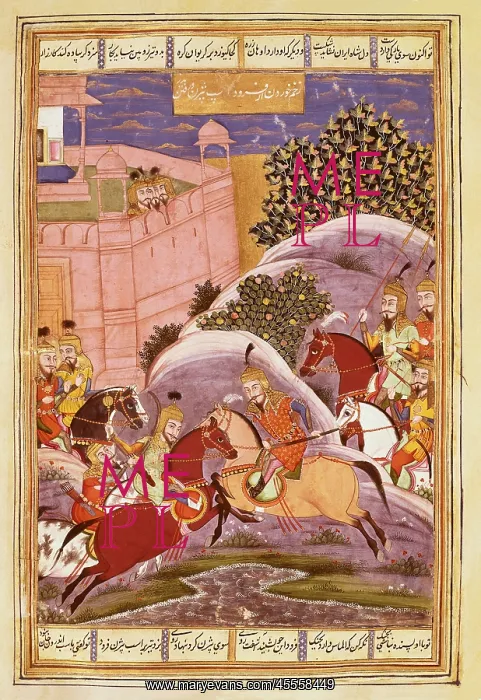: Shahnameh. The Book of Kings. 16th c. Combat : Shahnameh. The Book of Kings. 16th c. Combat