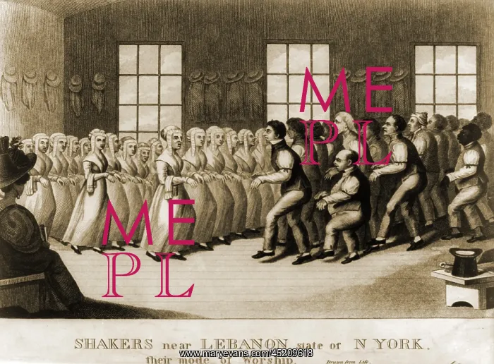 : Shakers, separated by gender, performing ? : Shakers, separated by gender, performing ?