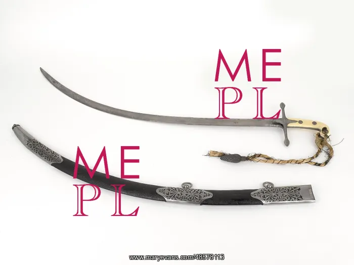 : Shamshir sword with scabbard : Shamshir sword with scabbard