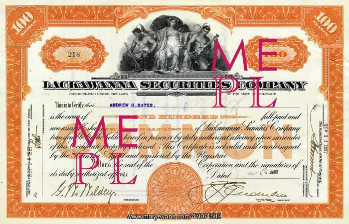 : Share certificate, Lackawanna Securities Company : Share certificate, Lackawanna Securities Company