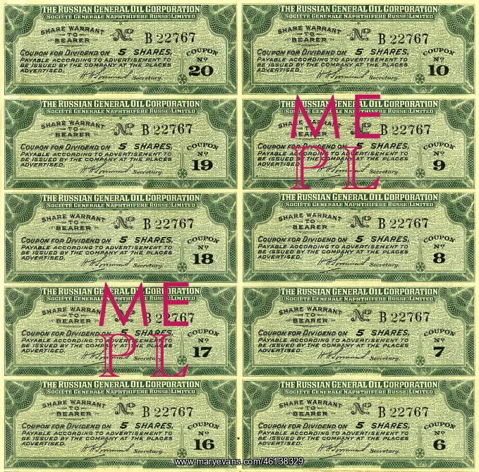 : Share coupons, 1913 : Share coupons, 1913
