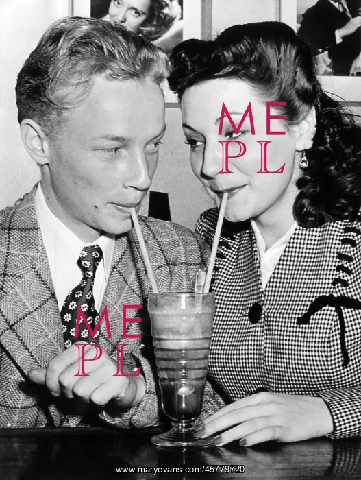 : Sharing a root beer float : Sharing a root beer float