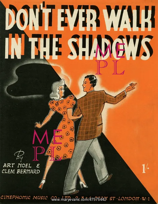 : Sheet music cover, Don't Ever Walk in the Shadows : Sheet music cover, Don't Ever Walk in the Shadows