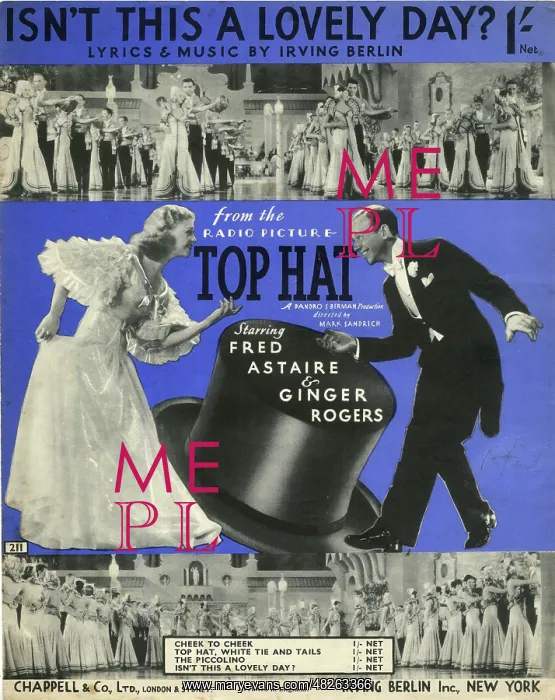 : Sheet Music Cover - Top Hat : Sheet Music Cover - Top Hat