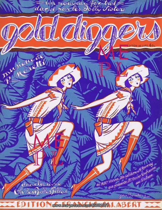 : Sheet music for Gold Diggers featuring the Dolly Sisters, Pa : Sheet music for Gold Diggers featuring the Dolly Sisters, Pa