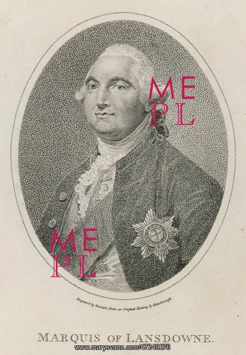 : SHELBURNE. WILLIAM PETTY 2ND EARL OF SHELBURNE 1ST MARQUIS OF LANSDOWNE British politician : SHELBURNE. WILLIAM PETTY 2ND EARL OF SHELBURNE 1ST MARQUIS OF LANSDOWNE British politician
