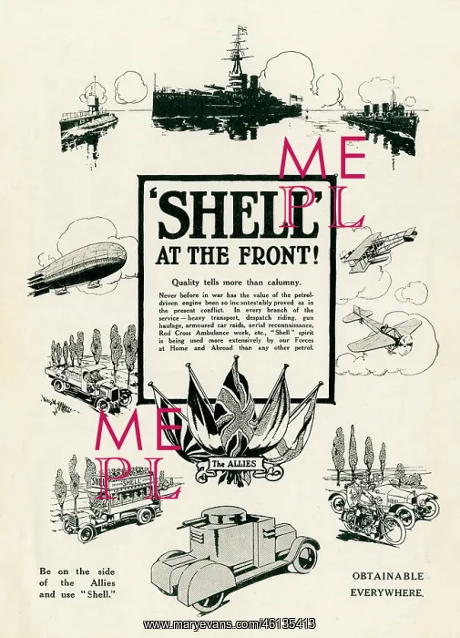 : Shell at the Front advertisement, 1914 : Shell at the Front advertisement, 1914