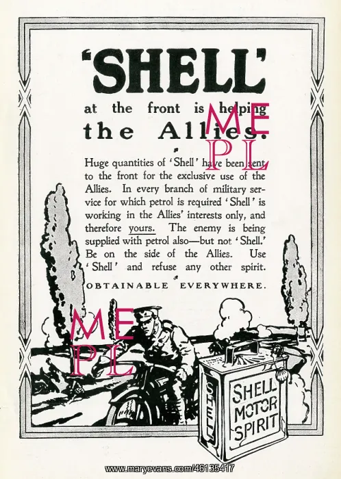 : Shell at the Front advertisement, 1914 : Shell at the Front advertisement, 1914