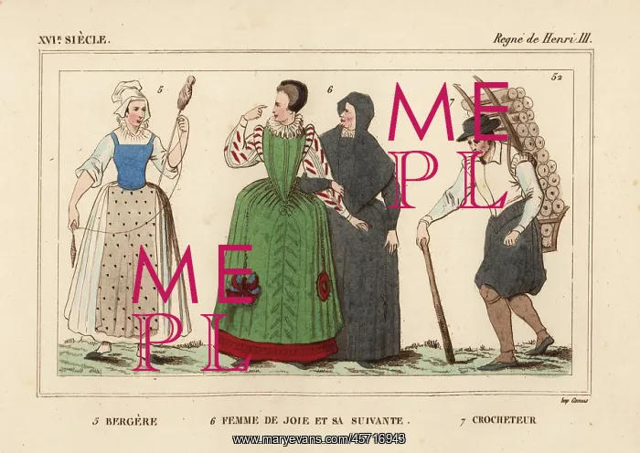 : Sheperdess, prostitute and her maid, and porter : Sheperdess, prostitute and her maid, and porter