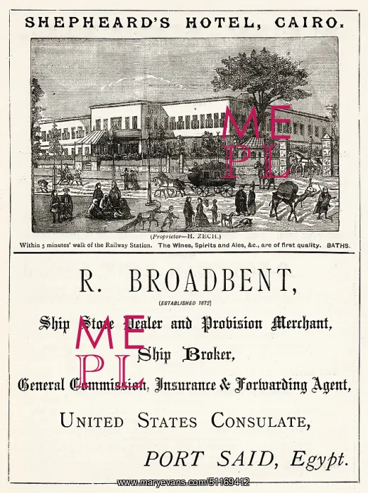 : Shepheard's Hotel advertisement : Shepheard's Hotel advertisement