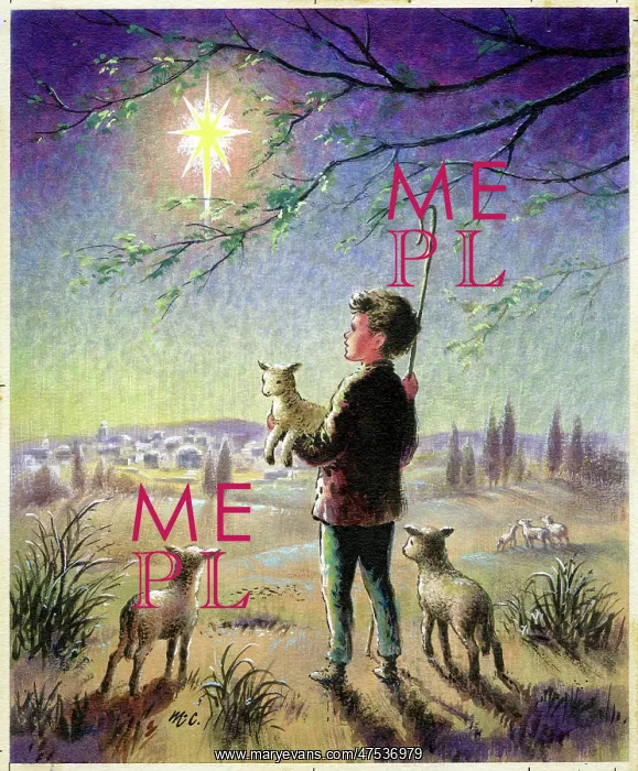 : Shepherd Boy with lambs gazing at the Star : Shepherd Boy with lambs gazing at the Star