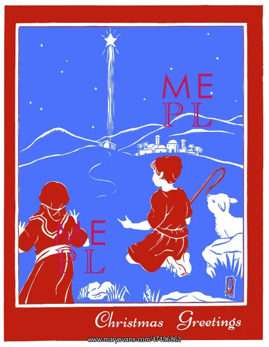 : Shepherd Boys gazing at Star over Holy Stable : Shepherd Boys gazing at Star over Holy Stable