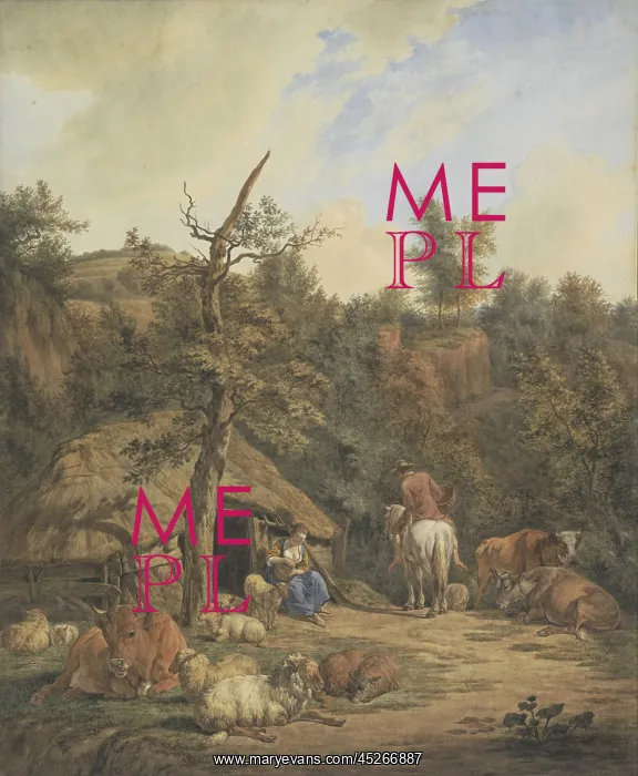 : Shepherd, Shepherdess, and Cattle Resting : Shepherd, Shepherdess, and Cattle Resting