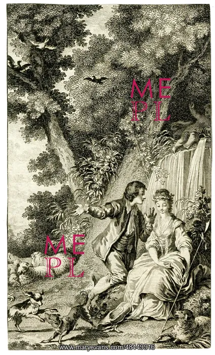 : Shepherdess and suitor : Shepherdess and suitor