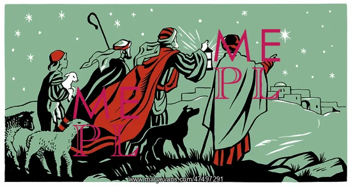 : Shepherds and boy gazing at Bethlehem : Shepherds and boy gazing at Bethlehem