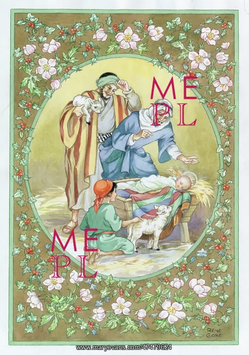  : Shepherds and boy in nativity scene
