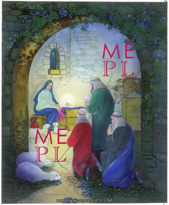 : Shepherds before the Holy Baby in the stable : Shepherds before the Holy Baby in the stable