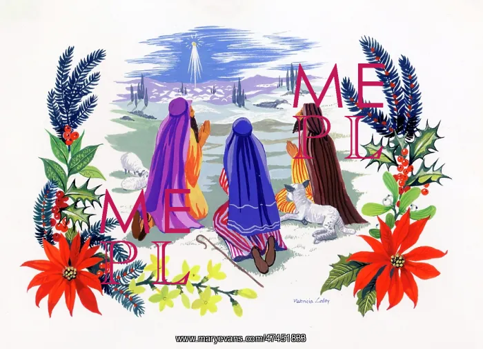  : Three Shepherds and Star Over Bethlehem