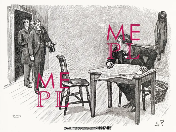 : Sherlock Holmes - Holmes and company enter Pinner's office : Sherlock Holmes - Holmes and company enter Pinner's office