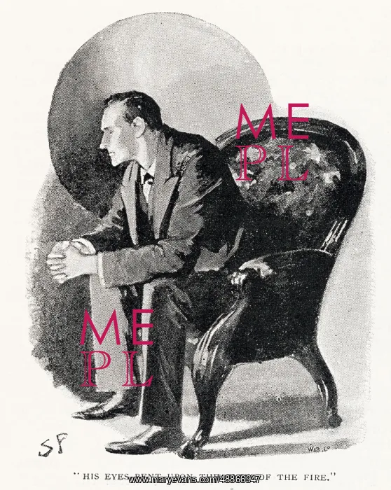 : Sherlock Holmes - Holmes sits in front of the fireplace : Sherlock Holmes - Holmes sits in front of the fireplace