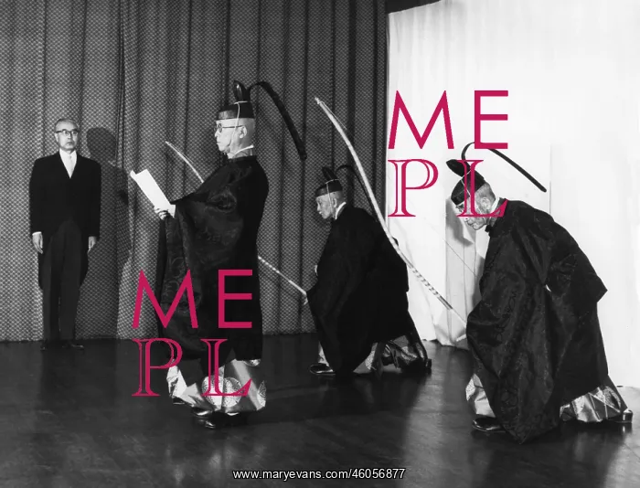 : Shinto priests praying for princess Sayoko : Shinto priests praying for princess Sayoko