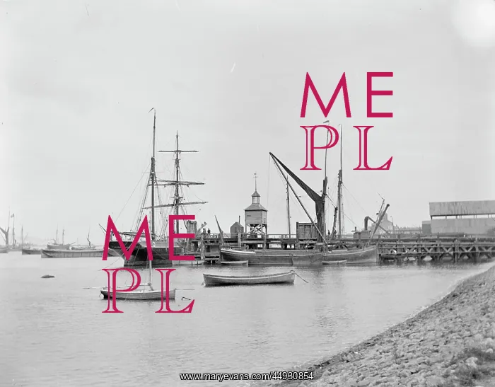 : Ship and Barge Moored alongside Erith Ballast Wharf : Ship and Barge Moored alongside Erith Ballast Wharf