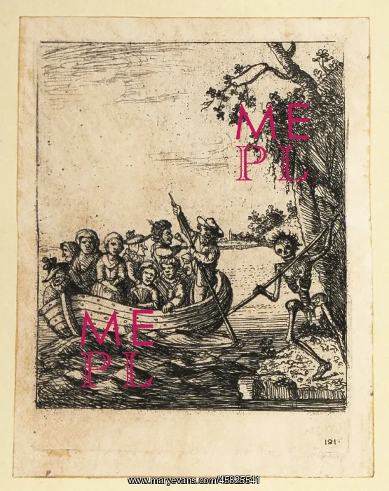 : Ship of Fools with skeleton, 18th century : Ship of Fools with skeleton, 18th century