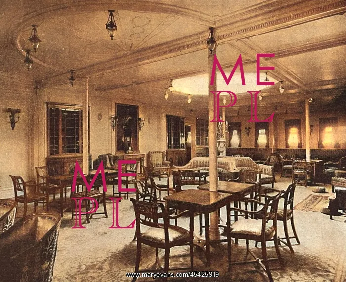 : Ship interiors: the drawing room of the Amerika, 1905 : Ship interiors: the drawing room of the Amerika, 1905