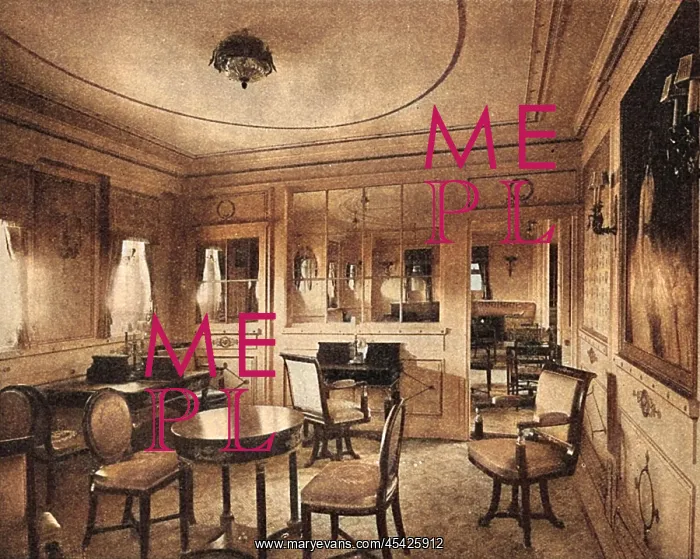 : Ship interiors: the writing room of the Amerika, 1905 : Ship interiors: the writing room of the Amerika, 1905