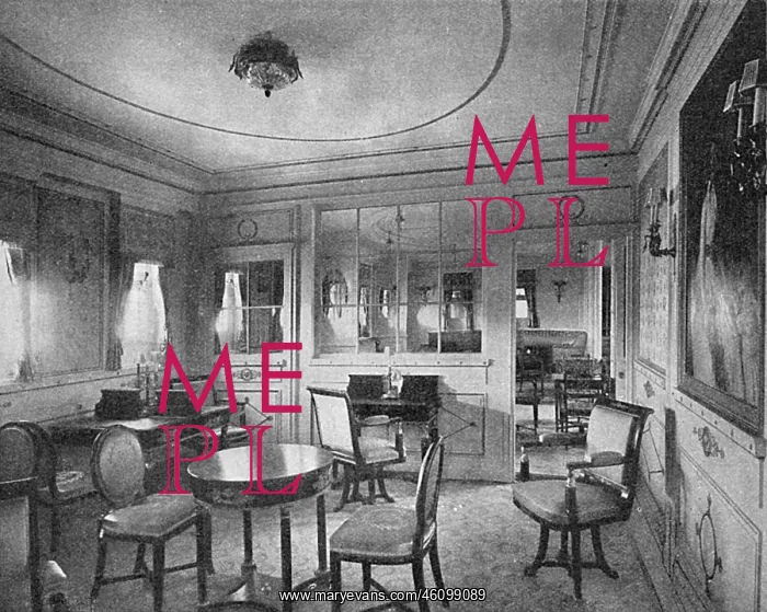: Ship interiors: the writing room of the Amerika, 1905 : Ship interiors: the writing room of the Amerika, 1905