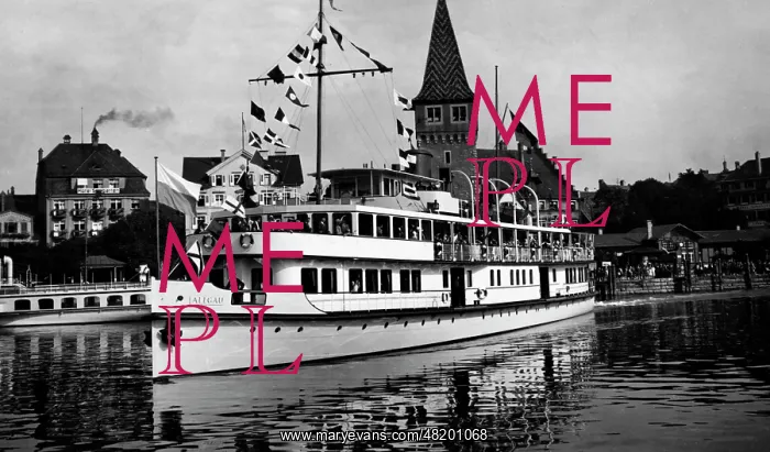 : Ship on Lake Constance in Bregenz, 1929 : Ship on Lake Constance in Bregenz, 1929