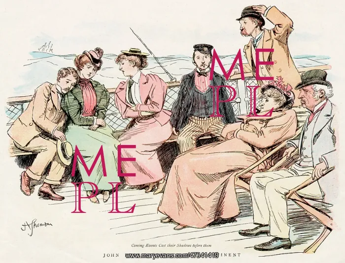 : Ship passengers feeling poorly, 1897 : Ship passengers feeling poorly, 1897
