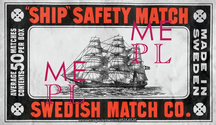  : Ship Safety Matches - Matchbox top carton label