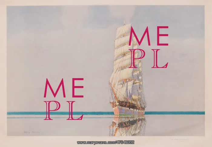 : Ship in full sail on calm water : Ship in full sail on calm water