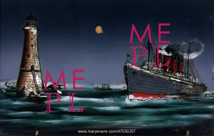 : Ship sails past lighthouse : Ship sails past lighthouse