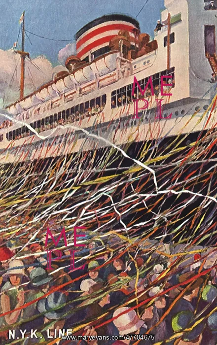 : Ship, Streamers, Crowd : Ship, Streamers, Crowd