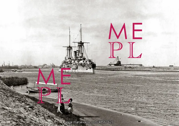  : Ship in the Suez Canal, Egypt, circa 1880s