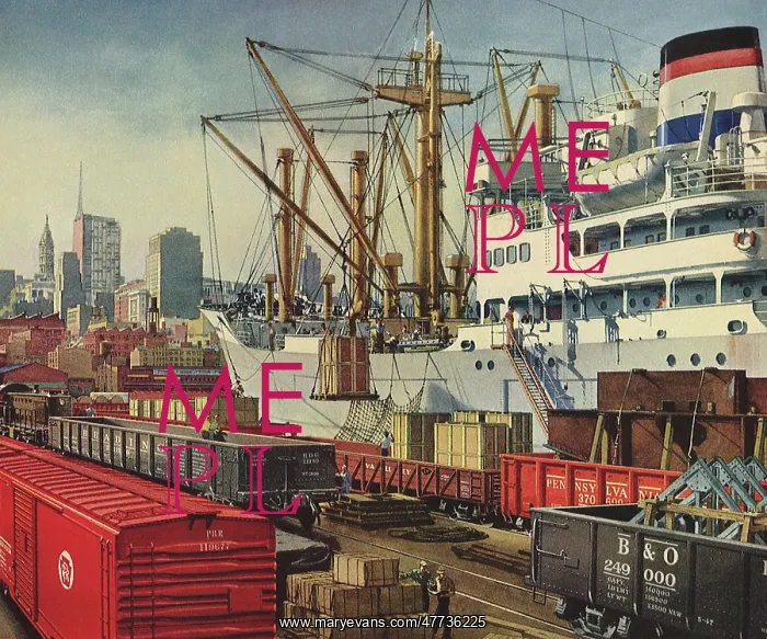 : Ship unloading Cargo at Philadelphia Harbor : Ship unloading Cargo at Philadelphia Harbor