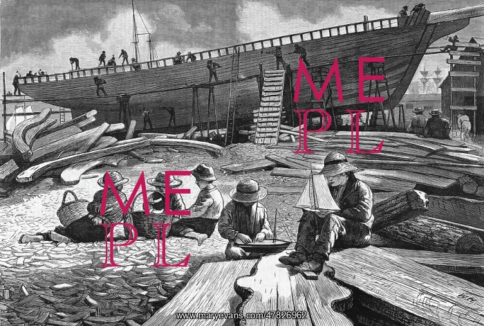 : Shipbuilding, After Winslow Homer, 1873 : Shipbuilding, After Winslow Homer, 1873