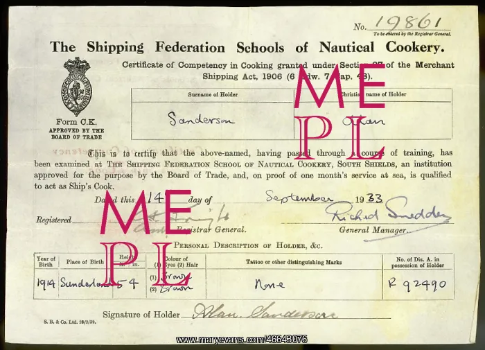 : SHIP'S COOK CERTIFICATE : SHIP'S COOK CERTIFICATE