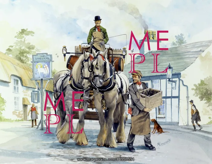 : Shire horse drawn dray : Shire horse drawn dray