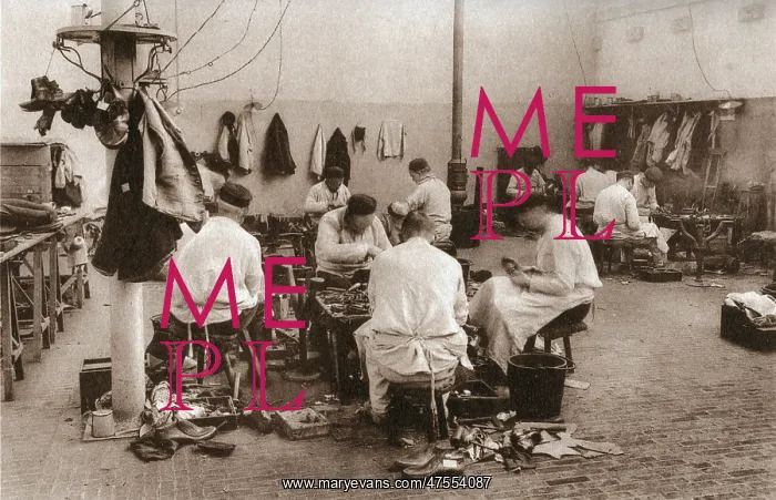: Shoemaking Workshop at Merxplas Labour Colony, Belgium : Shoemaking Workshop at Merxplas Labour Colony, Belgium