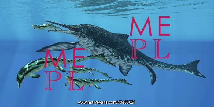 : Shonisaurus hunting Cymbospondylus in Triassic waters : Shonisaurus hunting Cymbospondylus in Triassic waters