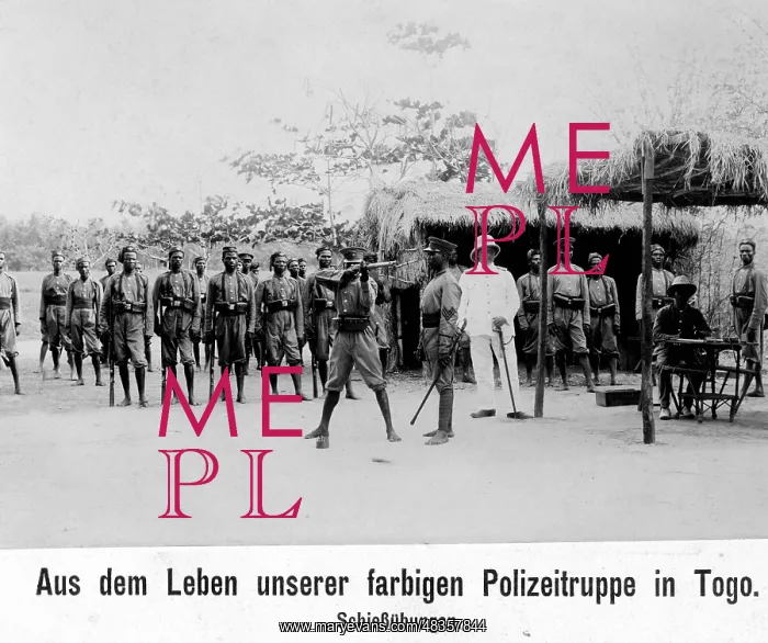 : Shooting exercise of the native police force in Togo, 1914 : Shooting exercise of the native police force in Togo, 1914